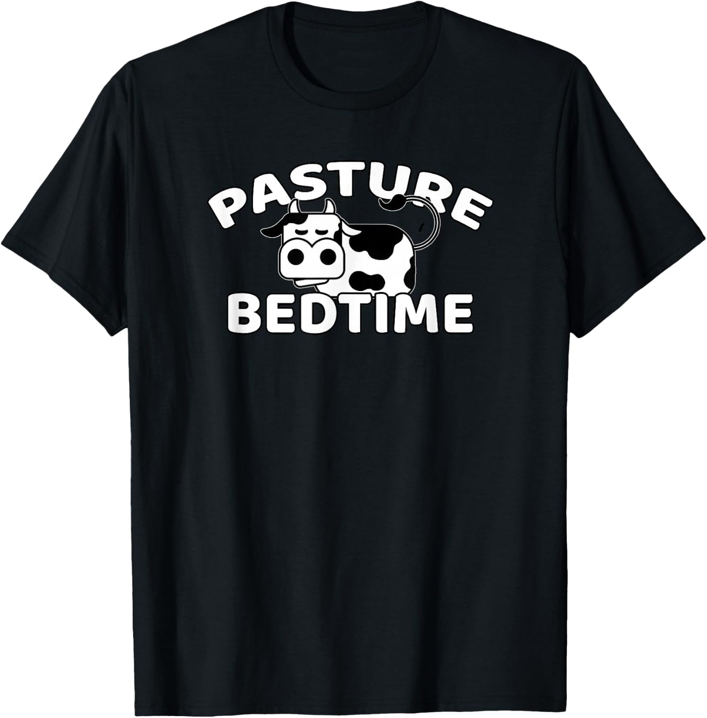 Funny Pasture Bedtime Cute Cow Pajamas PJ Sleep Gift T-Shirt - T-Shirt | Black