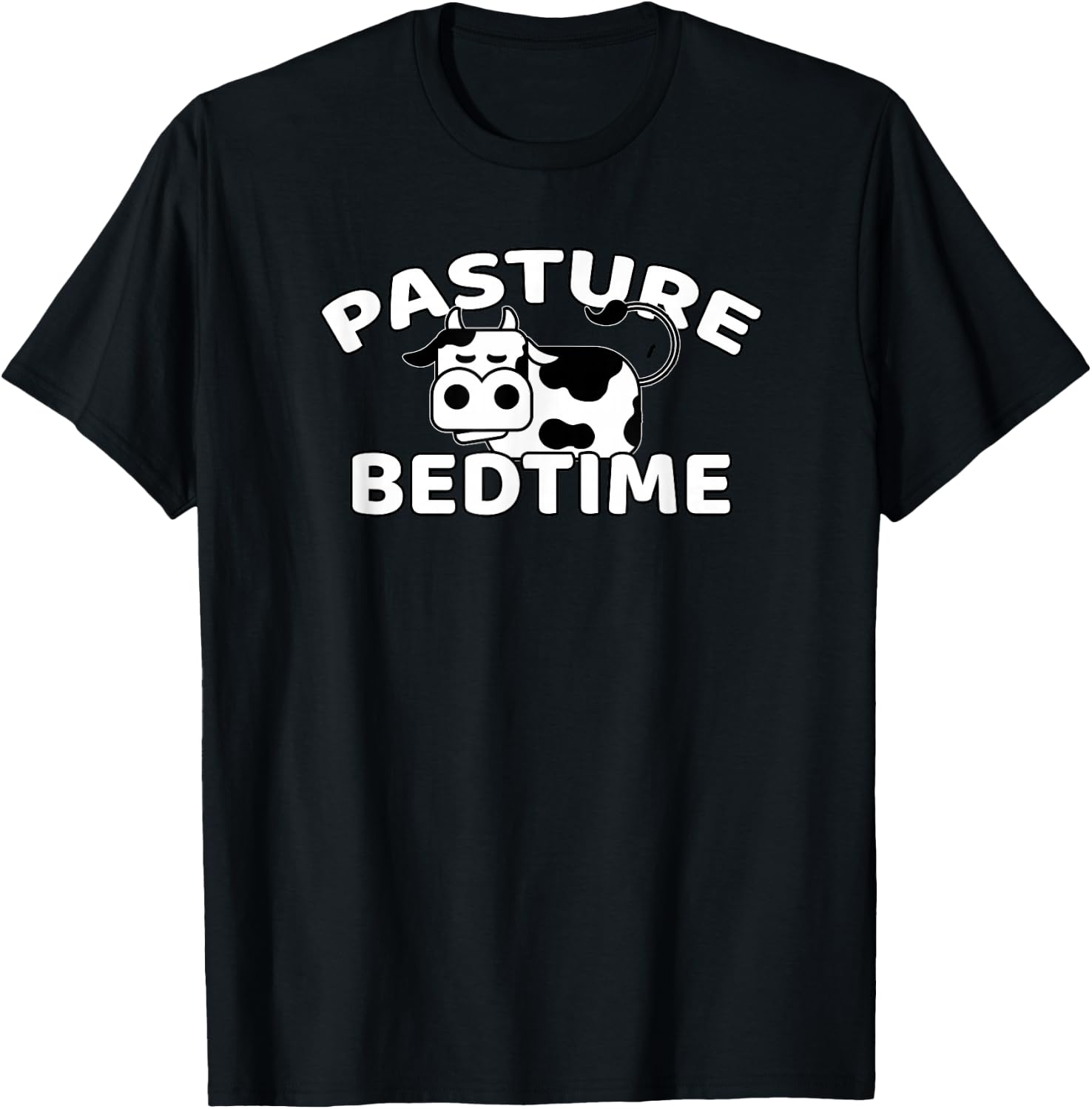 Funny Pasture Bedtime Cute Cow Pajamas PJ Sleep Gift T-Shirt - T-Shirt | Black