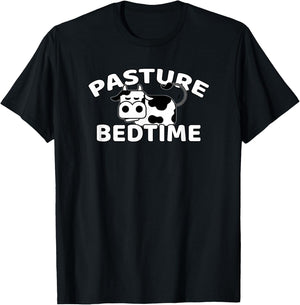 Funny Pasture Bedtime Cute Cow Pajamas PJ Sleep Gift T-Shirt - T-Shirt | Black
