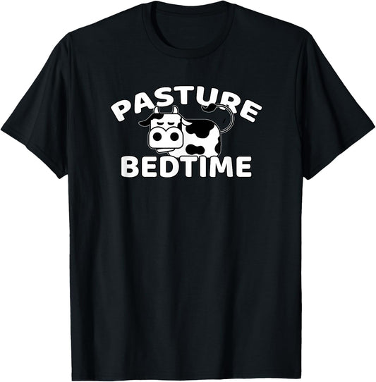 Funny Pasture Bedtime Cute Cow Pajamas PJ Sleep Gift T-Shirt - T-Shirt | Black