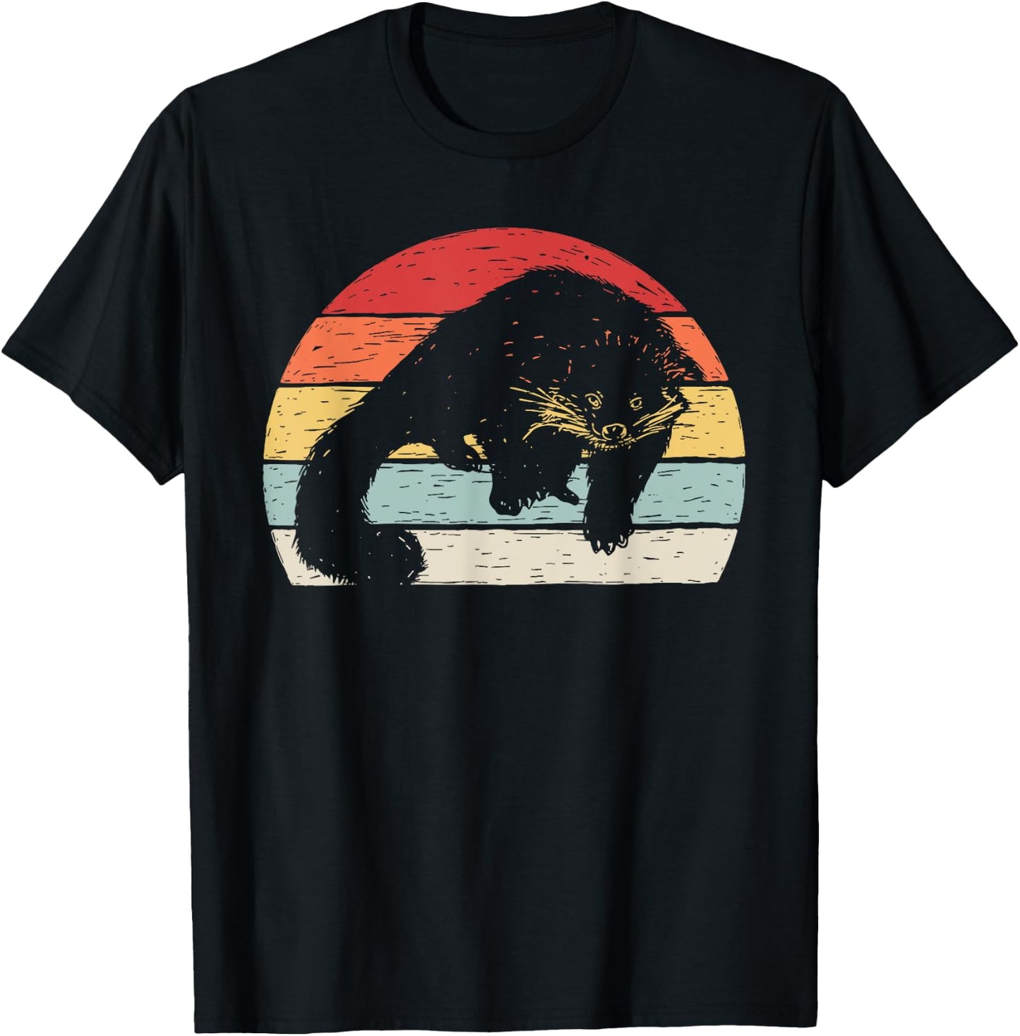 Vintage Retro Binturong Bearcat Women Girls Kids T-Shirt - T-Shirt | Black
