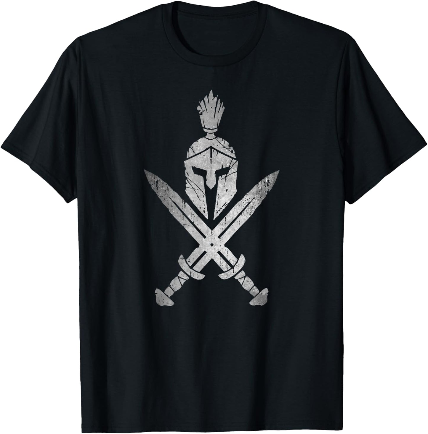Roman Legion Soldier Gladiator Spartan Warrior Swords Helmet T-Shirt - T-Shirt | Black