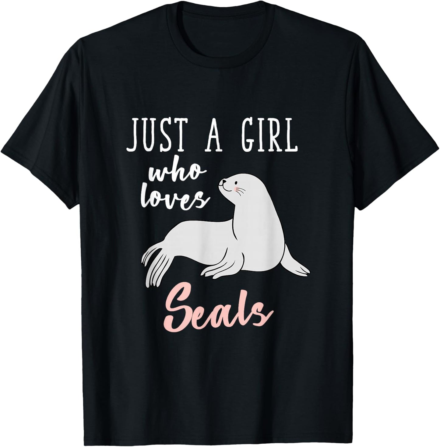 Ocean Animal Lover Gift Women Girls Kids Seal T-Shirt - T-Shirt | Black