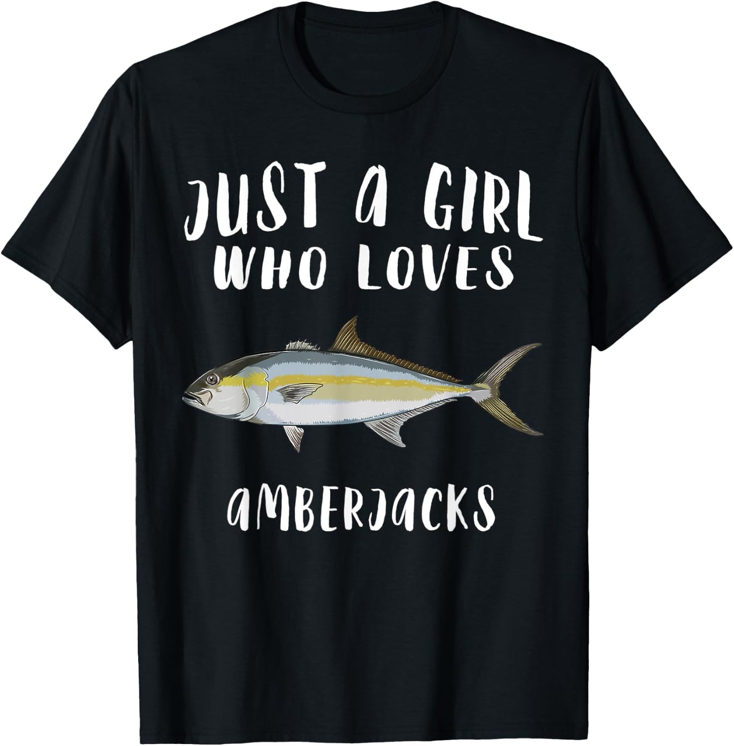 Just A Girl Who Loves Amberjack Fish Lover T-Shirt - T-Shirt | Black