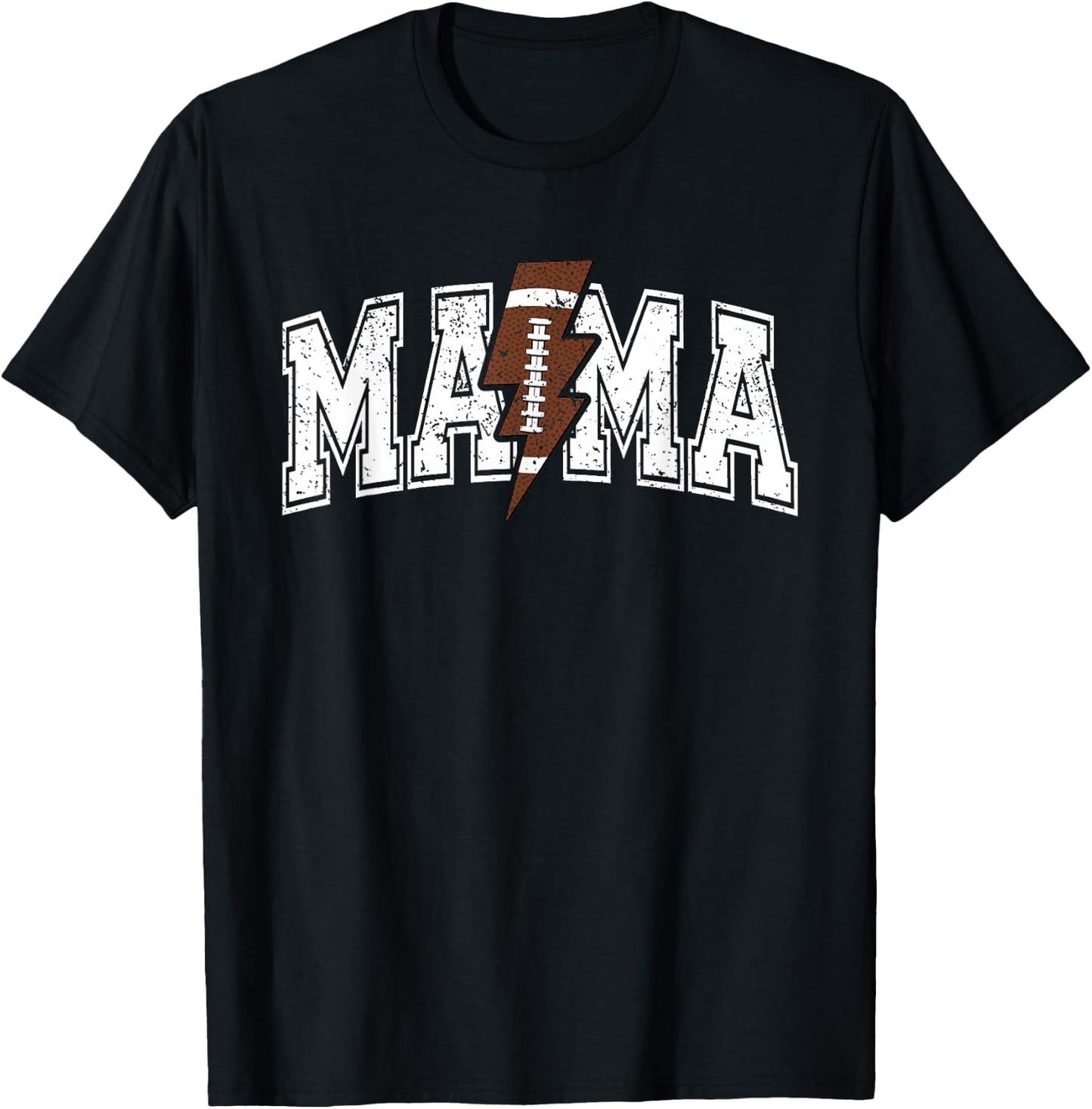 Football Mom Lightning Bolt Mothers Day Football Mama T-Shirt - T-Shirt | Black