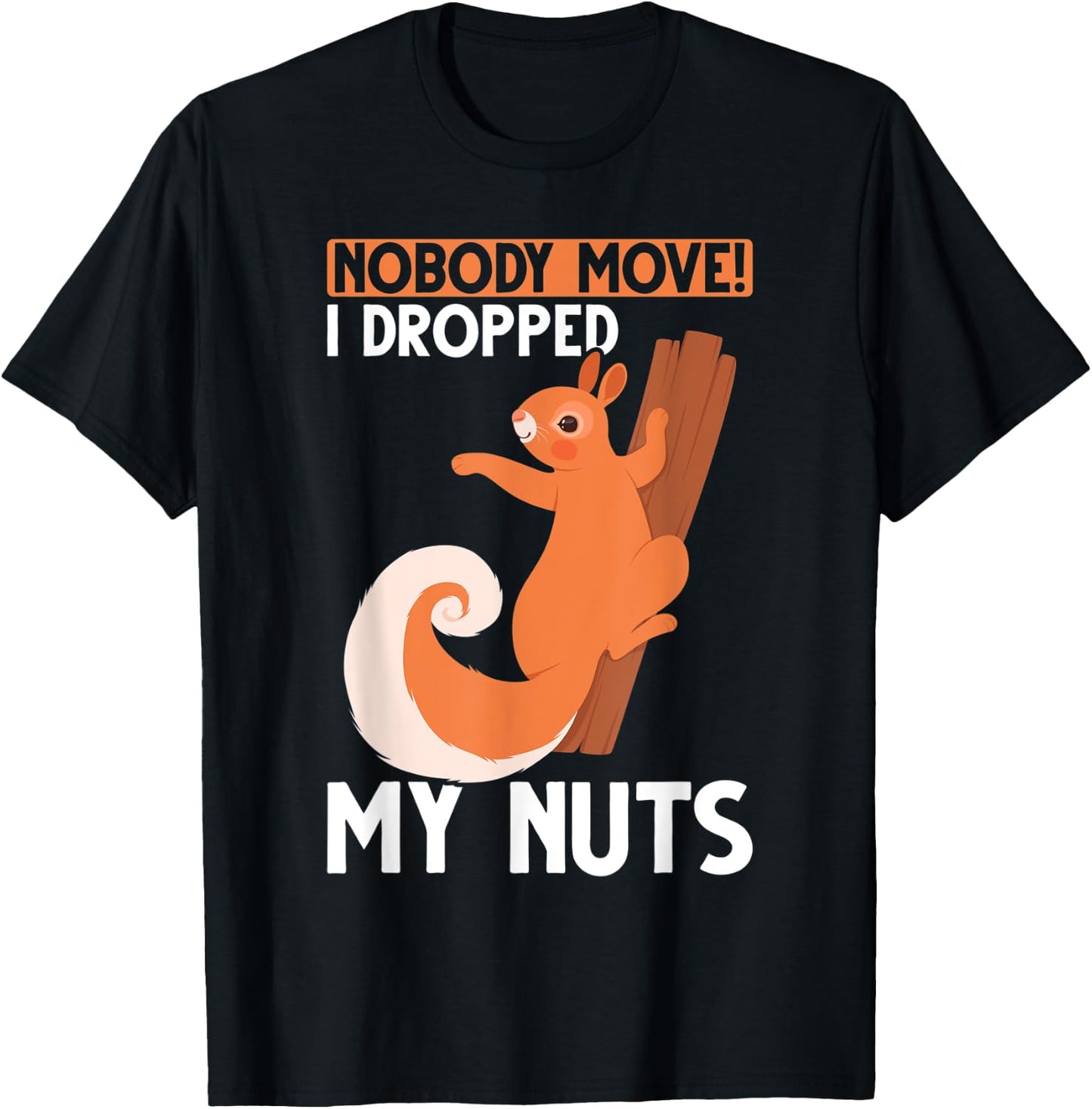 Funny Squirrel Nut Lover Forest Animal Rodent T-Shirt - T-Shirt | Black