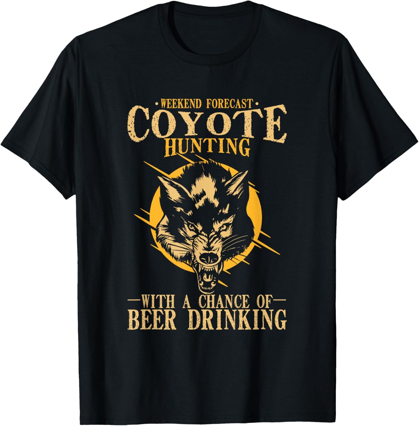 Coyote Hunting Beer Drinking T-Shirt - T-Shirt | Black