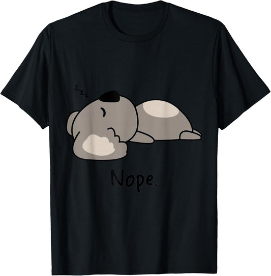 Nope Koala Bear Not Today Animal Cute Funny Koala Lovers T-Shirt - T-Shirt | Black