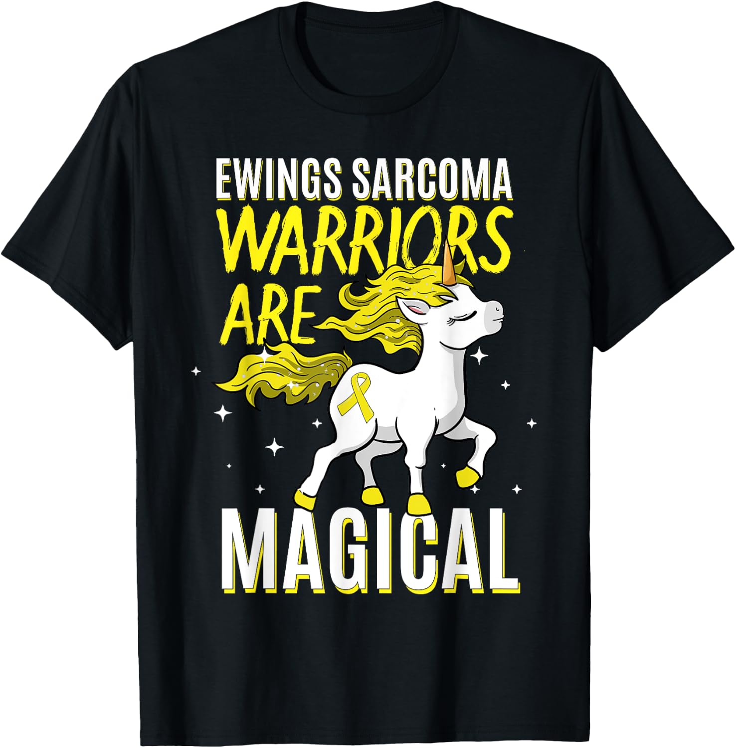 Warriors Are Magical Ewing's Sarcoma Bone Cancer Awareness T-Shirt - T-Shirt | Black