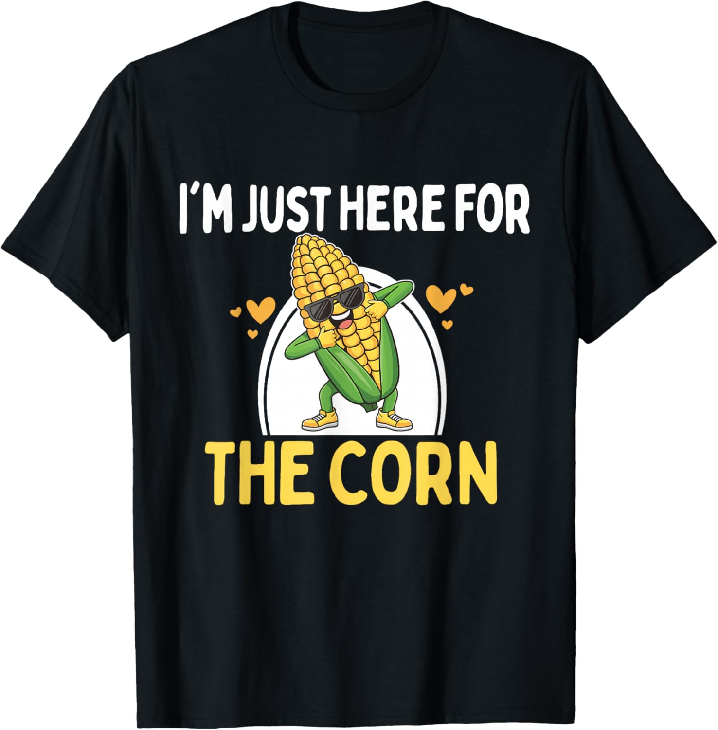 I'm Just Here For The Corn Funny Corn On The Cob T-Shirt - T-Shirt | Black