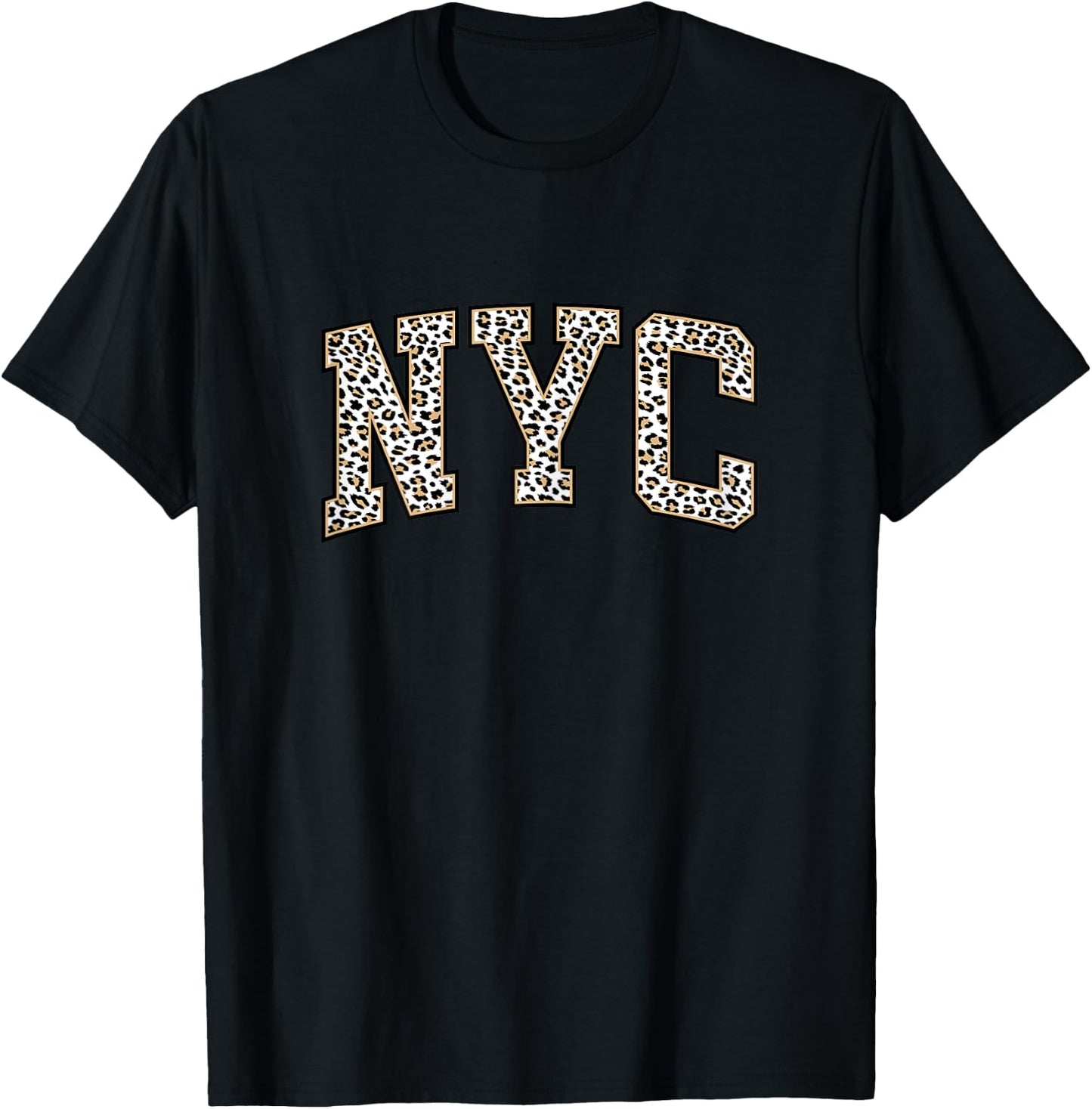 New York City | Stylish Leopard Print NYC T-Shirt - T-Shirt | Black
