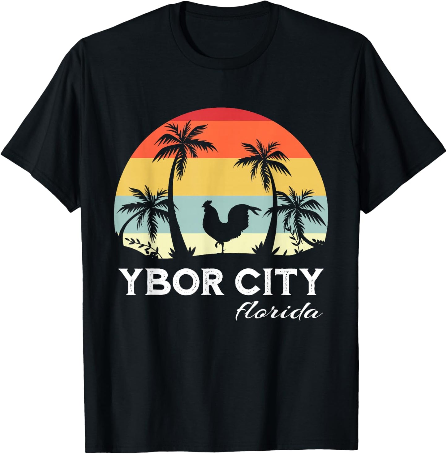 Ybor City Tampa Florida Chicken Lover Souvenir T-Shirt - T-Shirt | Black
