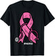 Breast Cancer Awareness Ribbon Nurse Scrub Top Women Men T-Shirt - T-Shirt | Black