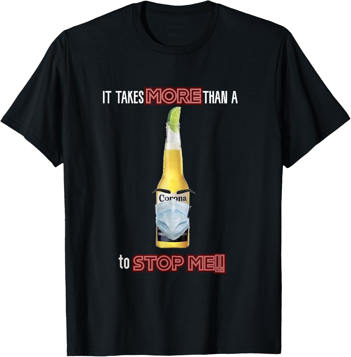 Funny Cool Beer Corona mask T-Shirt - T-Shirt | Black