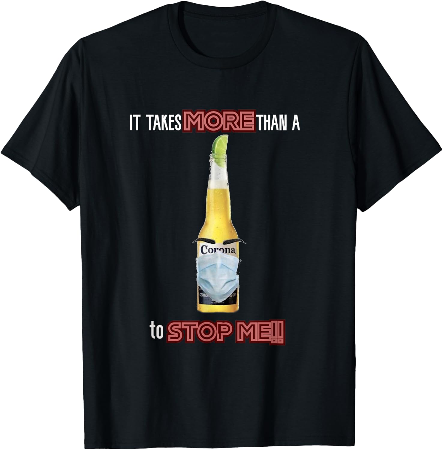 Funny Cool Beer Corona mask T-Shirt - T-Shirt | Black