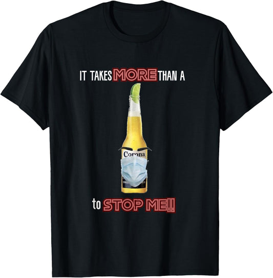 Funny Cool Beer Corona mask T-Shirt - T-Shirt | Black