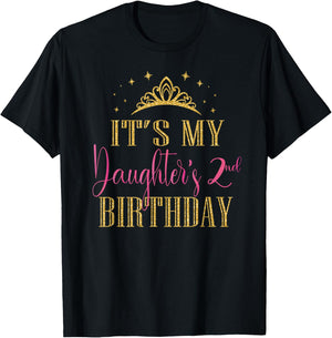 It's My Daughter's 2nd Birthday Girls Party Family Matching T-Shirt - T-Shirt | Black