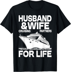 Cruising Cruise Vacation Husband Wife Couple T-Shirt - T-Shirt | Black