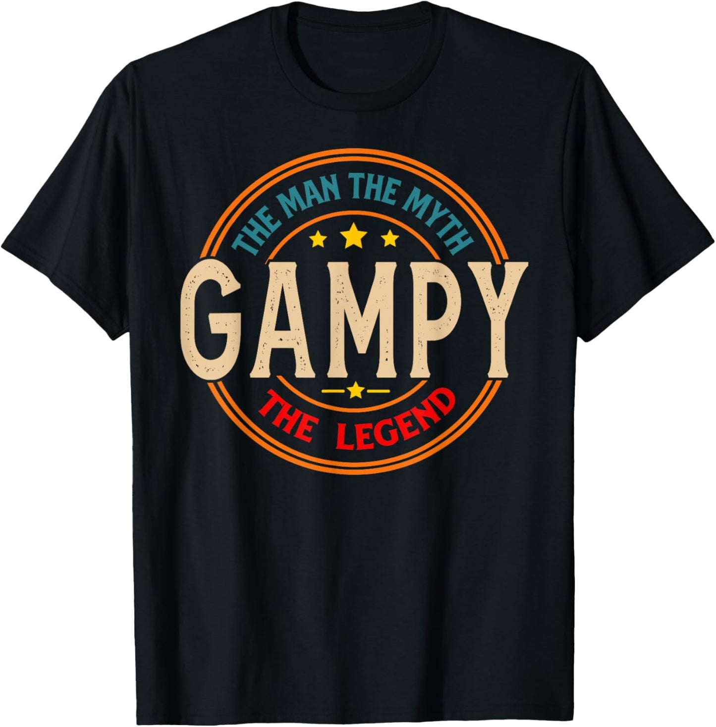 GAMPY The Legend The Man, Funny GAMPY Fathers Day T-Shirt - T-Shirt | Black