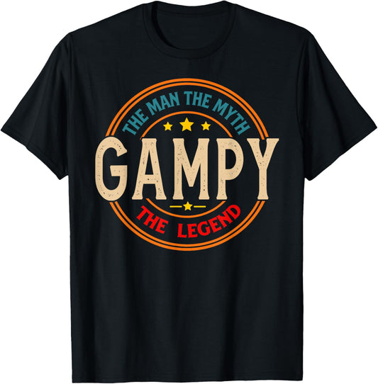 GAMPY The Legend The Man, Funny GAMPY Fathers Day T-Shirt - T-Shirt | Black