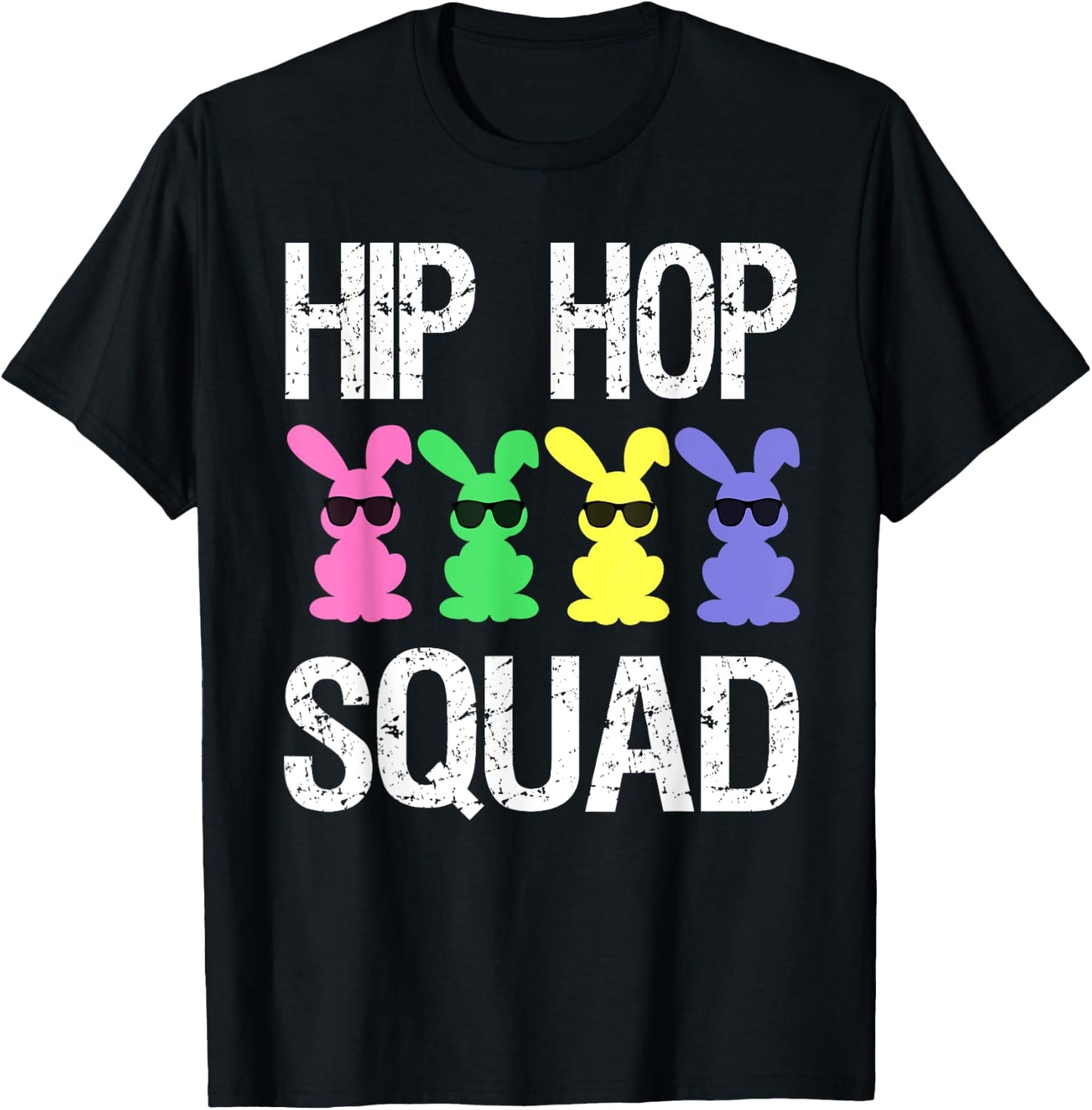 Hip Hop Squad Funny Easter Bunny Boys Girls Kids T-Shirt - T-Shirt | Black