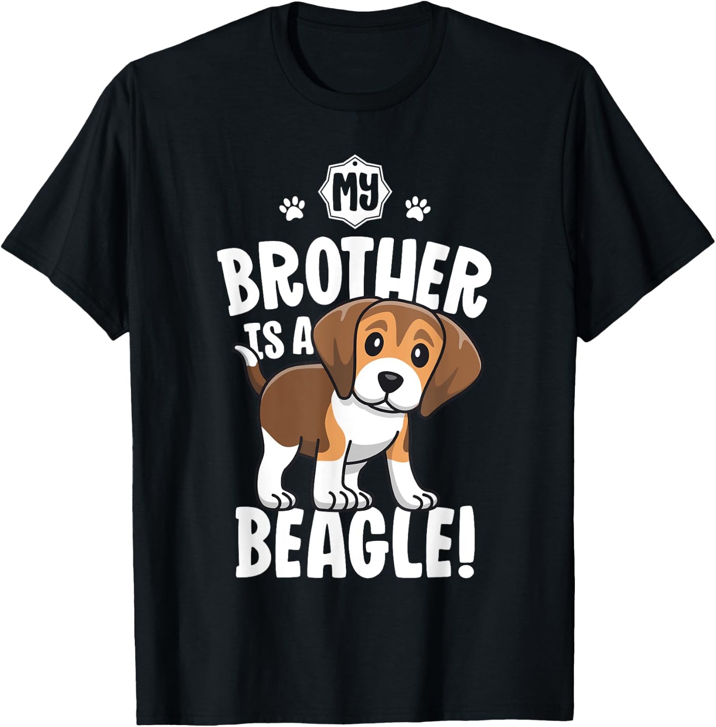 My Brother Is A Beagle Shirts For Kids Girls Dog Adoption T-Shirt - T-Shirt | Black