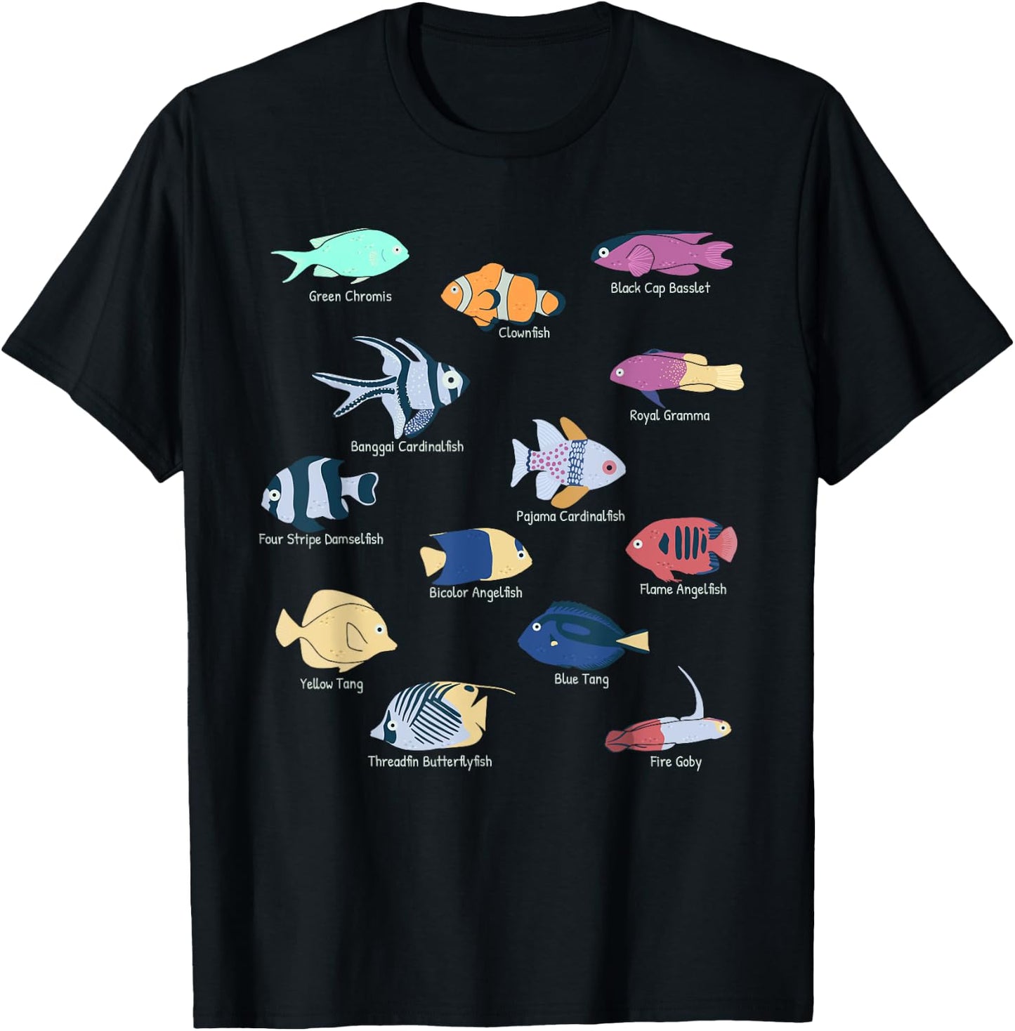 Coral Reefs Tropical Fishes In Reef Aquariums Fish Tank T-Shirt - T-Shirt | Black