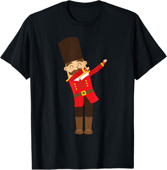 Dabbing Toy Soldier Nutcracker Christmas T-Shirt - T-Shirt | Black