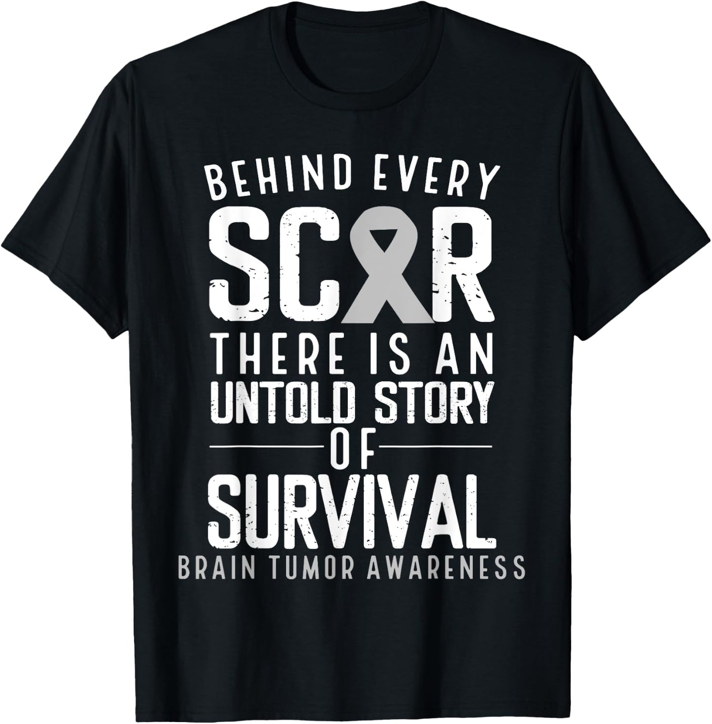 Glioblastoma Multirome Warrior Month Day Survivor Brain Cancer Awareness Survivor Grey Ribbon Brain Tumor T-Shirt - T-Shirt | Black