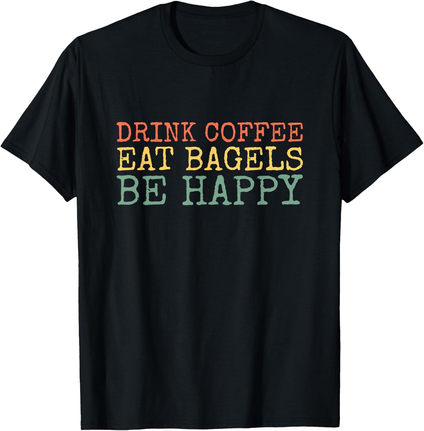 Bagels and Coffee for Bagel Lovers T-Shirt - T-Shirt | Black