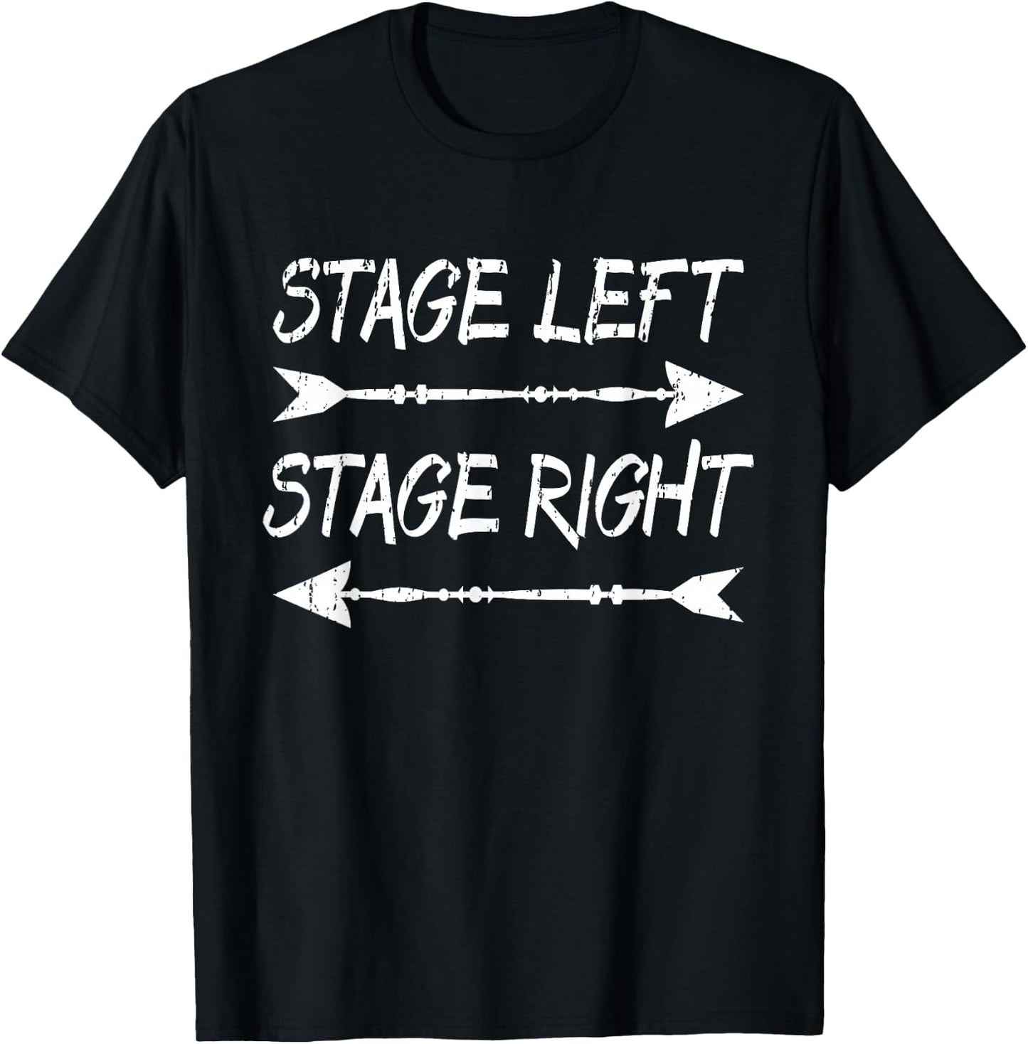 Funny Retro Vintage Musical Theater Stage Left Right T-Shirt - T-Shirt | Black