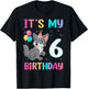 Its My 6th Birthday Wolf Lover 6 Year Old Birthday T-Shirt - T-Shirt | Black