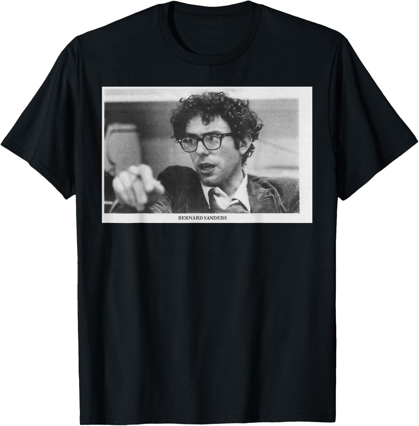 President Bernie Sanders Young in University T-Shirt - T-Shirt | Black