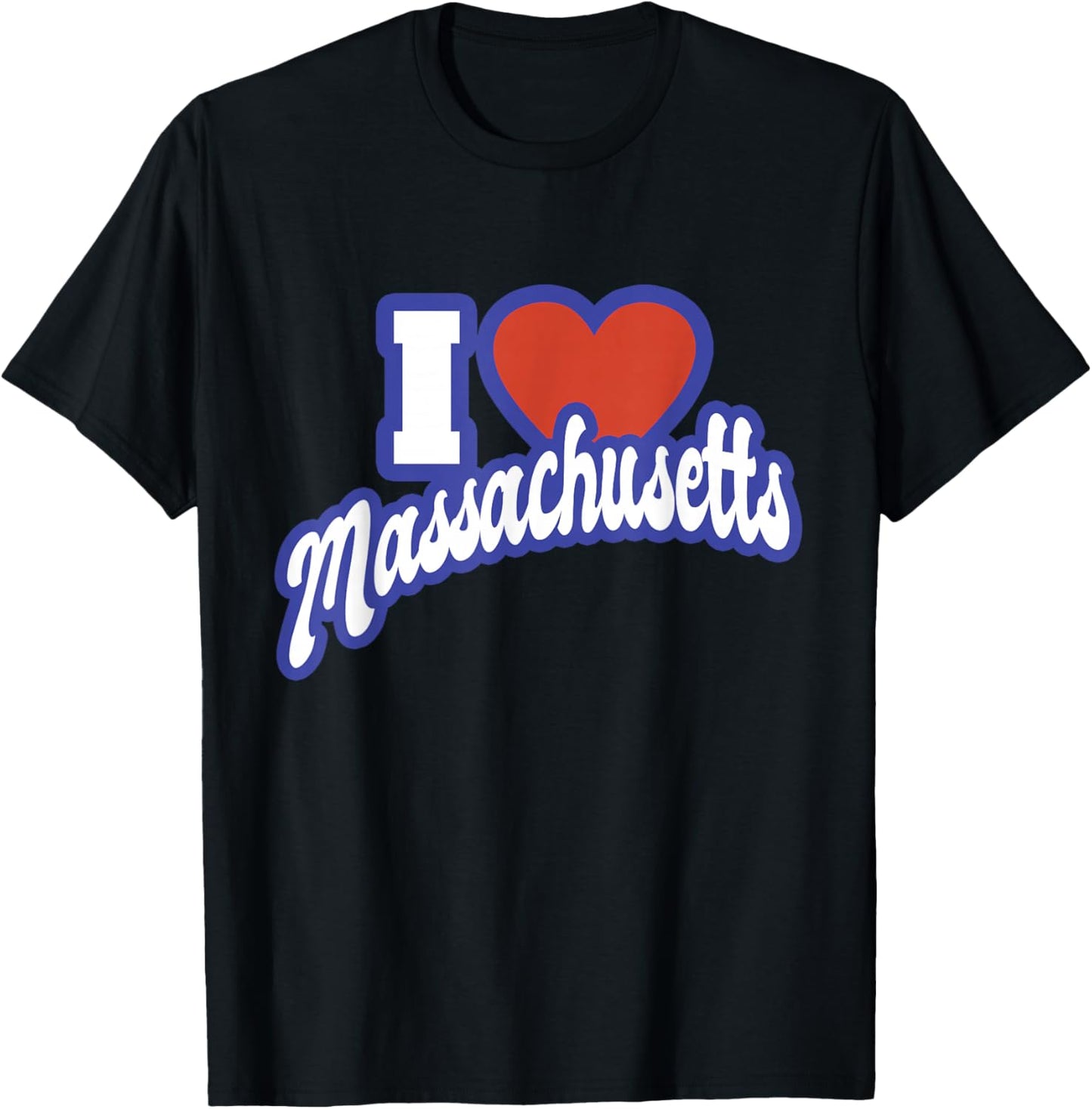 I Love Massachusetts T-Shirt - T-Shirt | Black