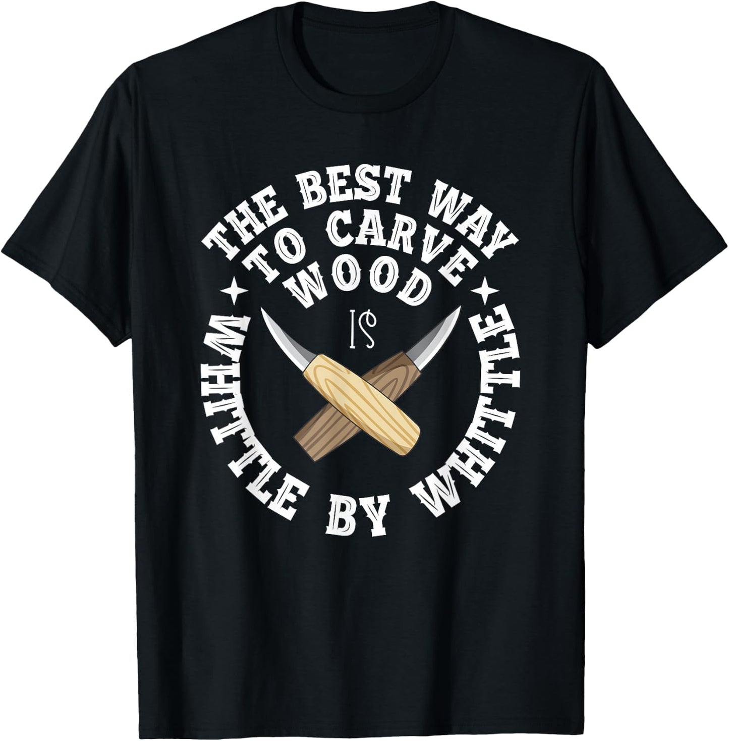 Funny Wood Carving Whittling Woodworking Tools Carpenter T-Shirt - T-Shirt | Black