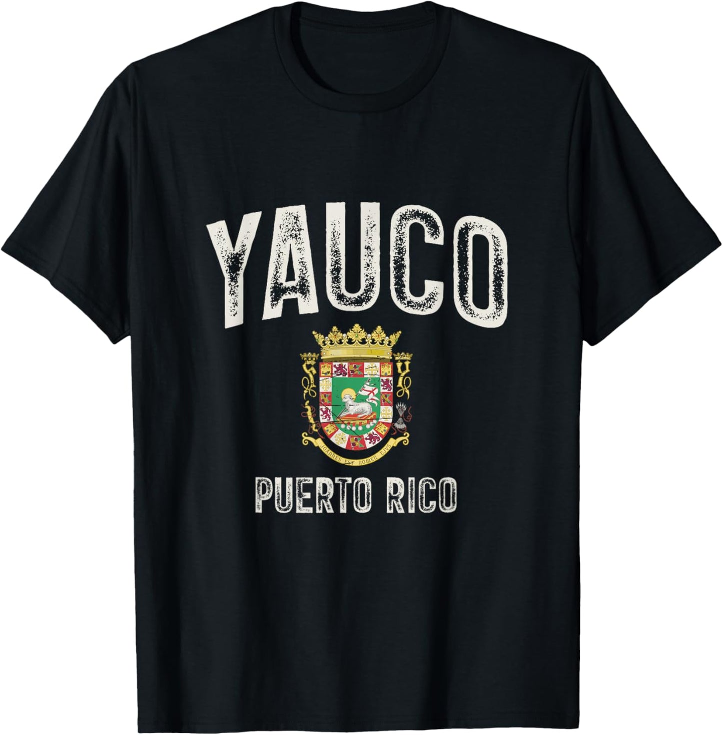 Yauco City in Puerto Rico, Puerto Rico Armorial T-Shirt - T-Shirt | Black