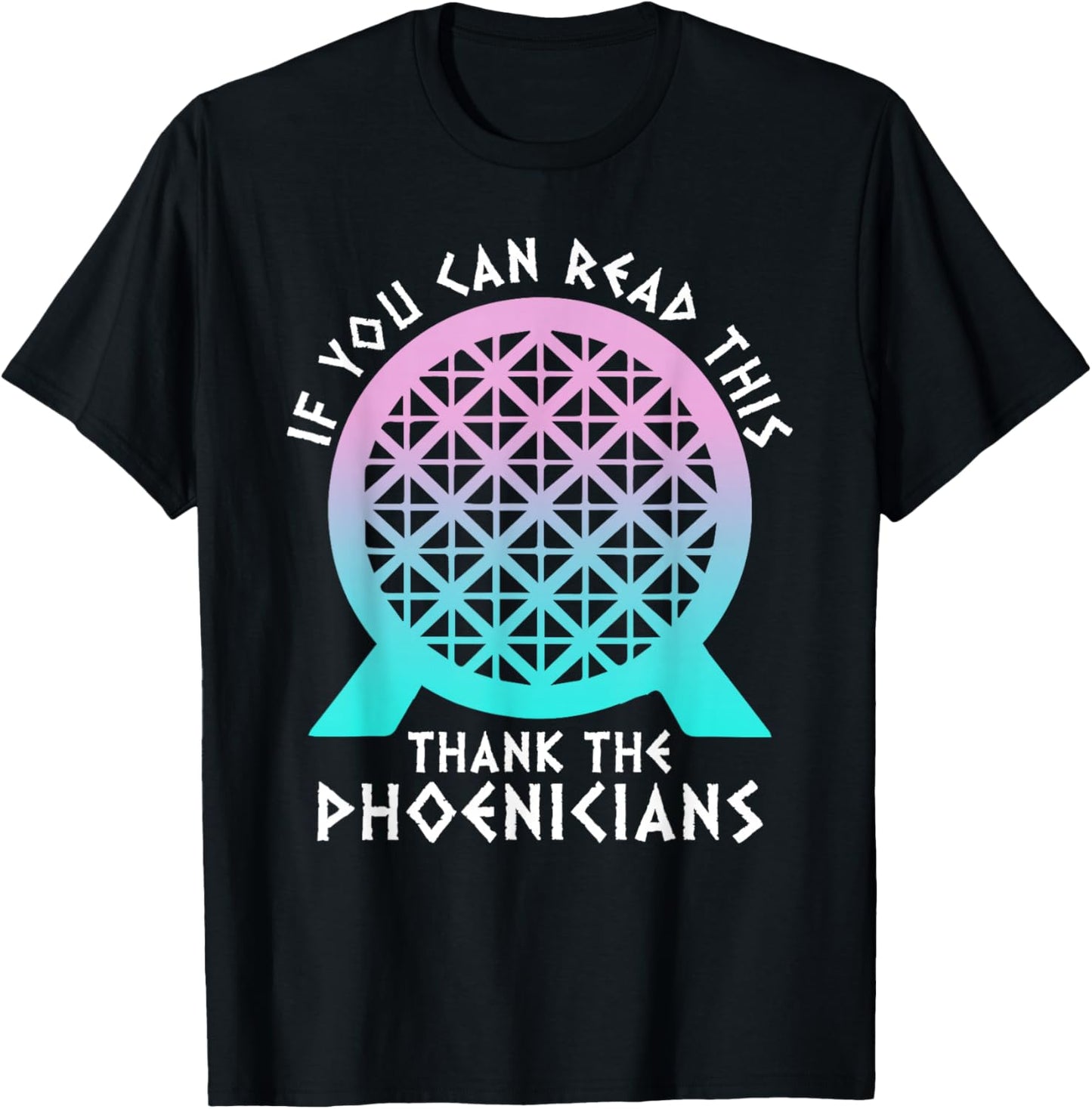 SOMMAS PHOENICIANS If You Can Read This Thank Phoenicians Women's Black Modern Casual Letter Print , Small T-Shirt - T-Shirt | Black