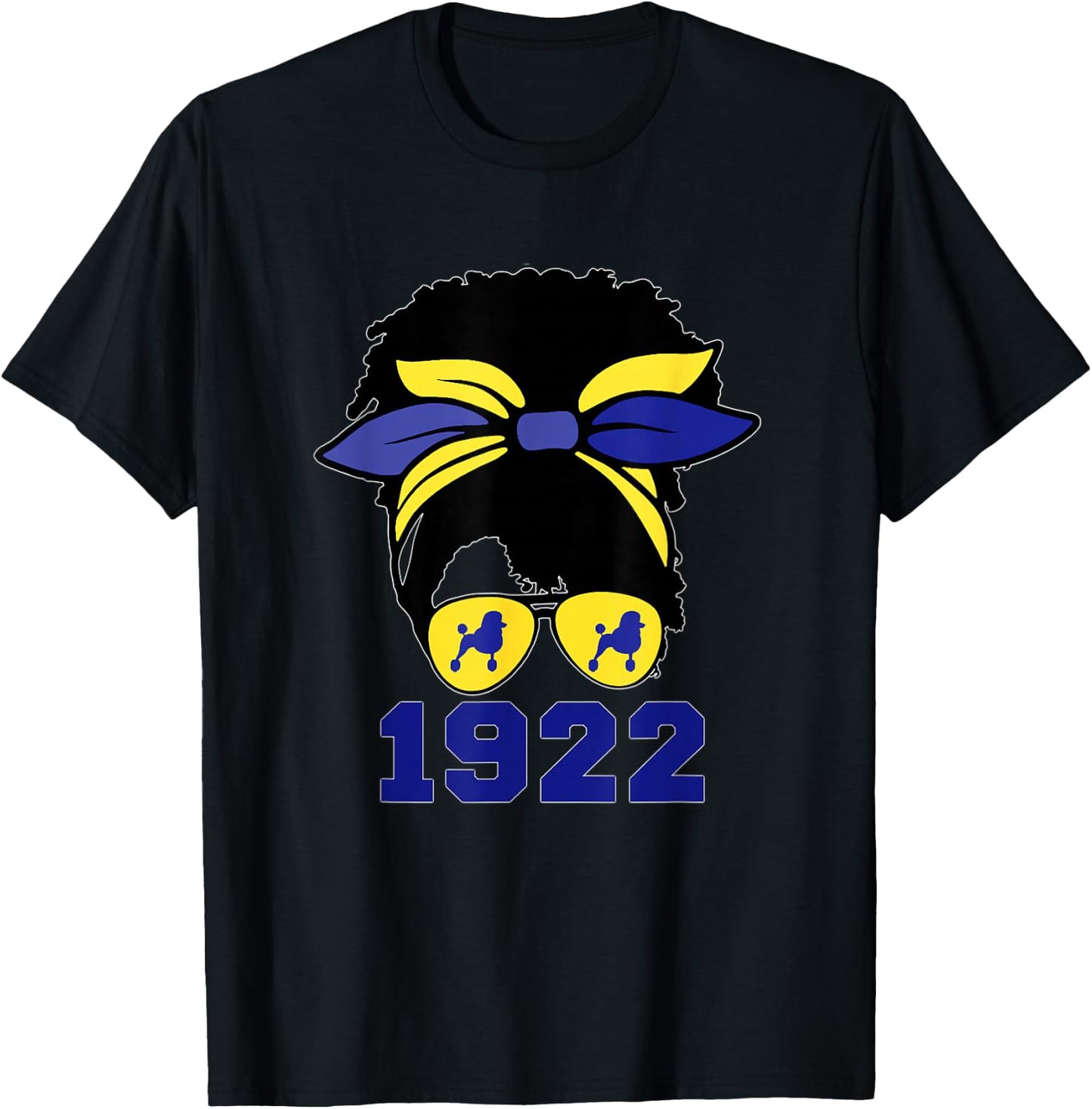 Black Women Afro Hair Rho Sigma 1922 Poodle Dog Lover T-Shirt - T-Shirt | Black