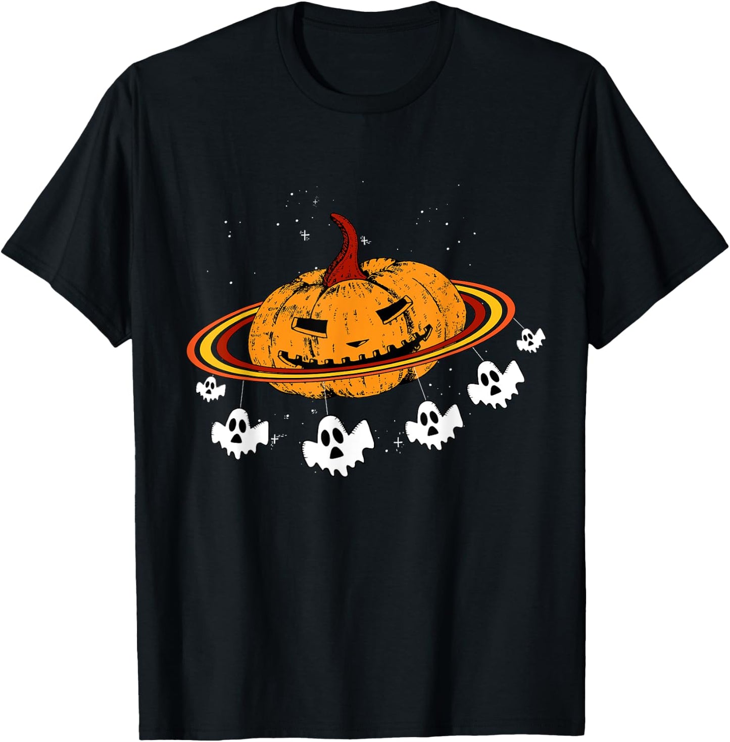 Pumpkin Planet Space Ghost Costume Cool Halloween Gifts T-Shirt - T-Shirt | Black