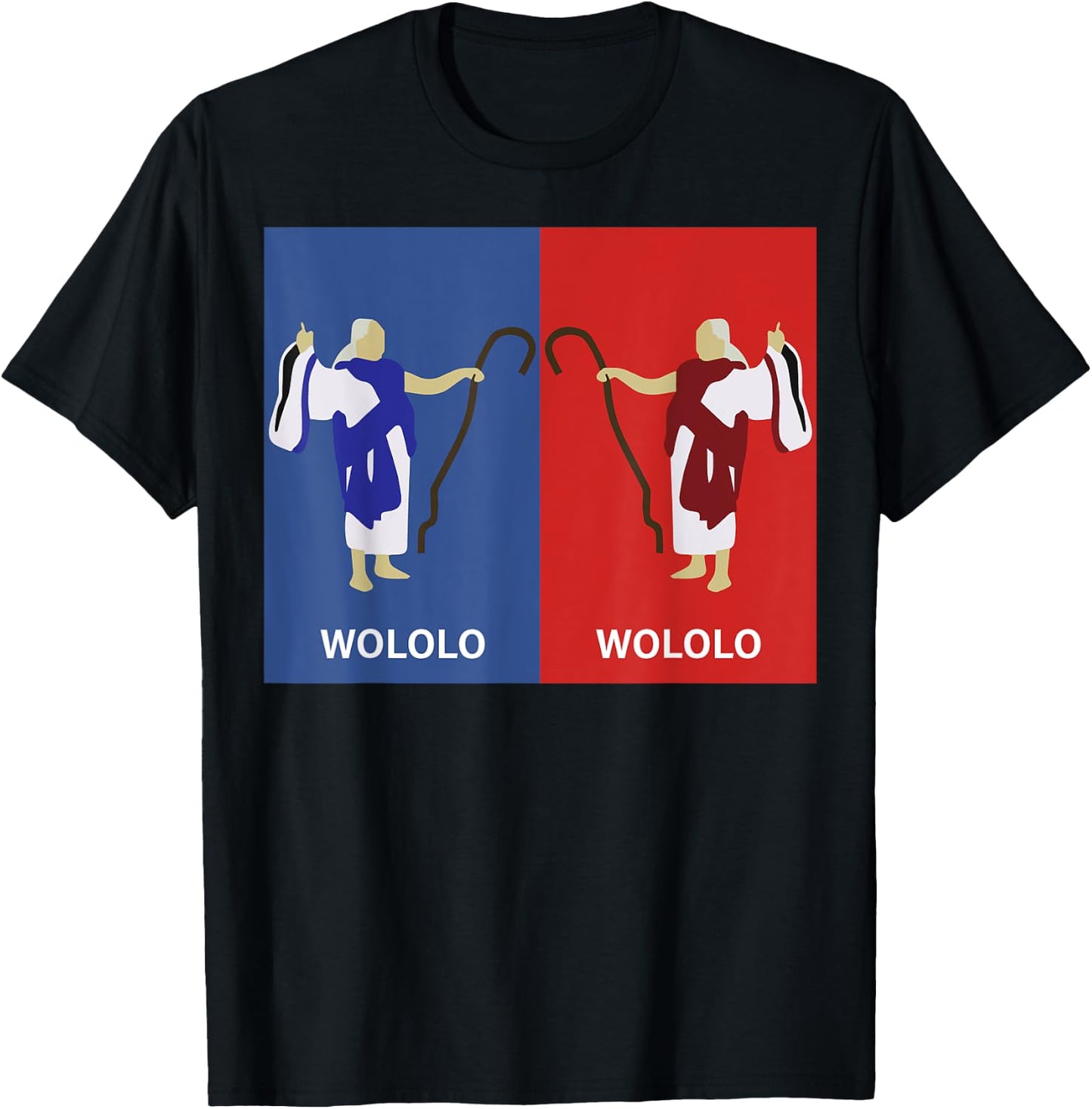Retro Wololo Blue And Red T-Shirt - T-Shirt | Black