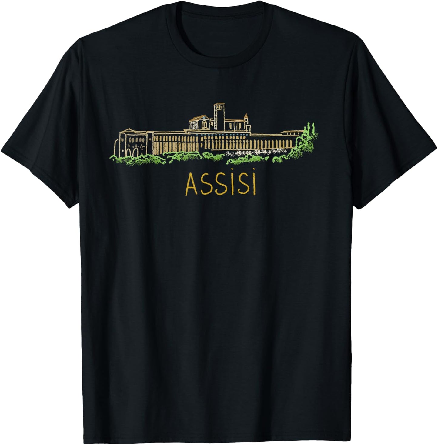 Assisi Italy art gift Men Women T-Shirt - T-Shirt | Black