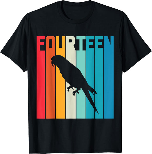 14 Year Old Budgie Parakeet Lover Birthday Cute 14th B-Day T-Shirt - T-Shirt | Black