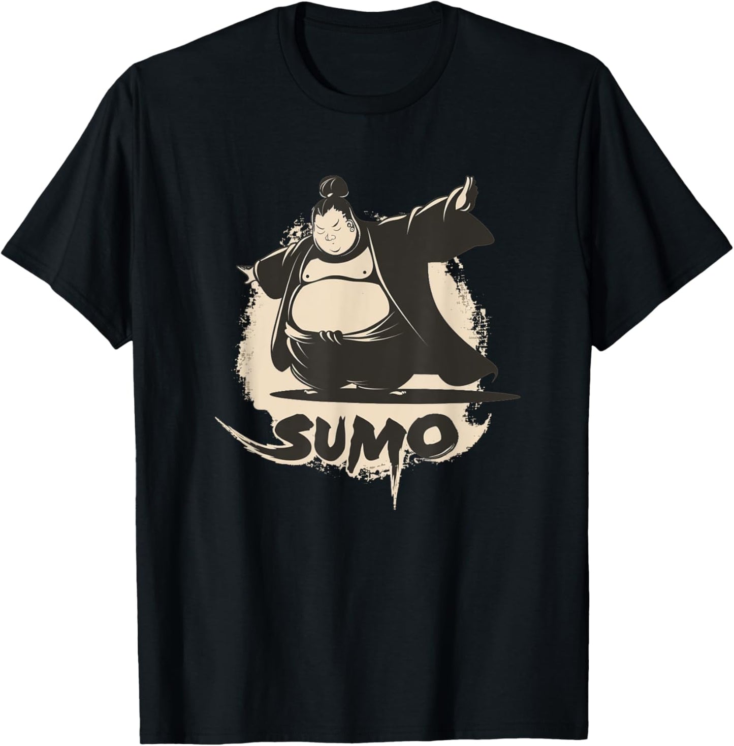 Cool Sumo Outfit -Kids Sumo Fighter Black Small Cartoon Pop T-Shirt - T-Shirt | Black