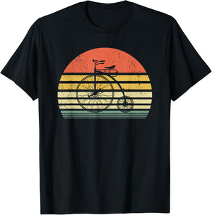 Vintage Penny Farthing Bike - High Wheel Bicycle - Cycling T-Shirt - T-Shirt | Black