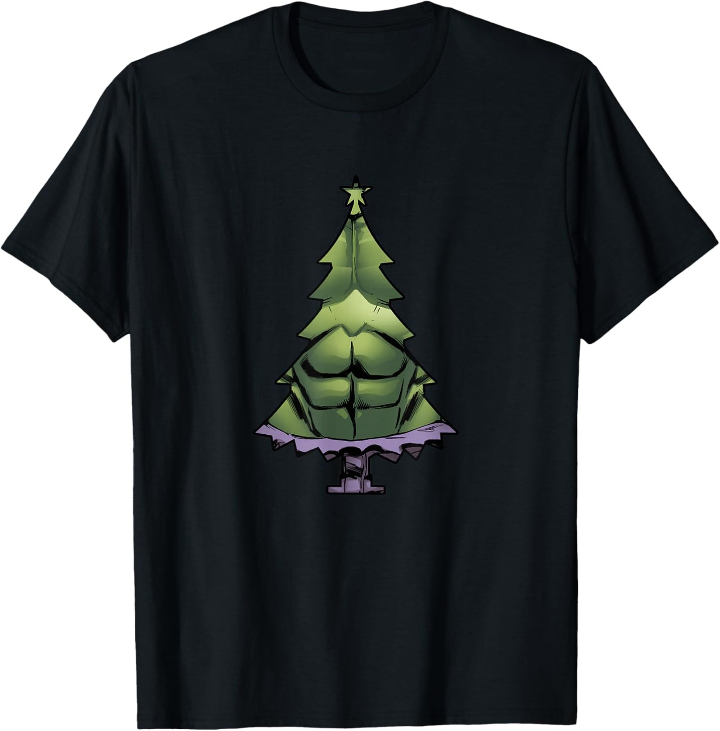 Marvel Christmas Avengers Hulk Tree T-Shirt - T-Shirt | Black