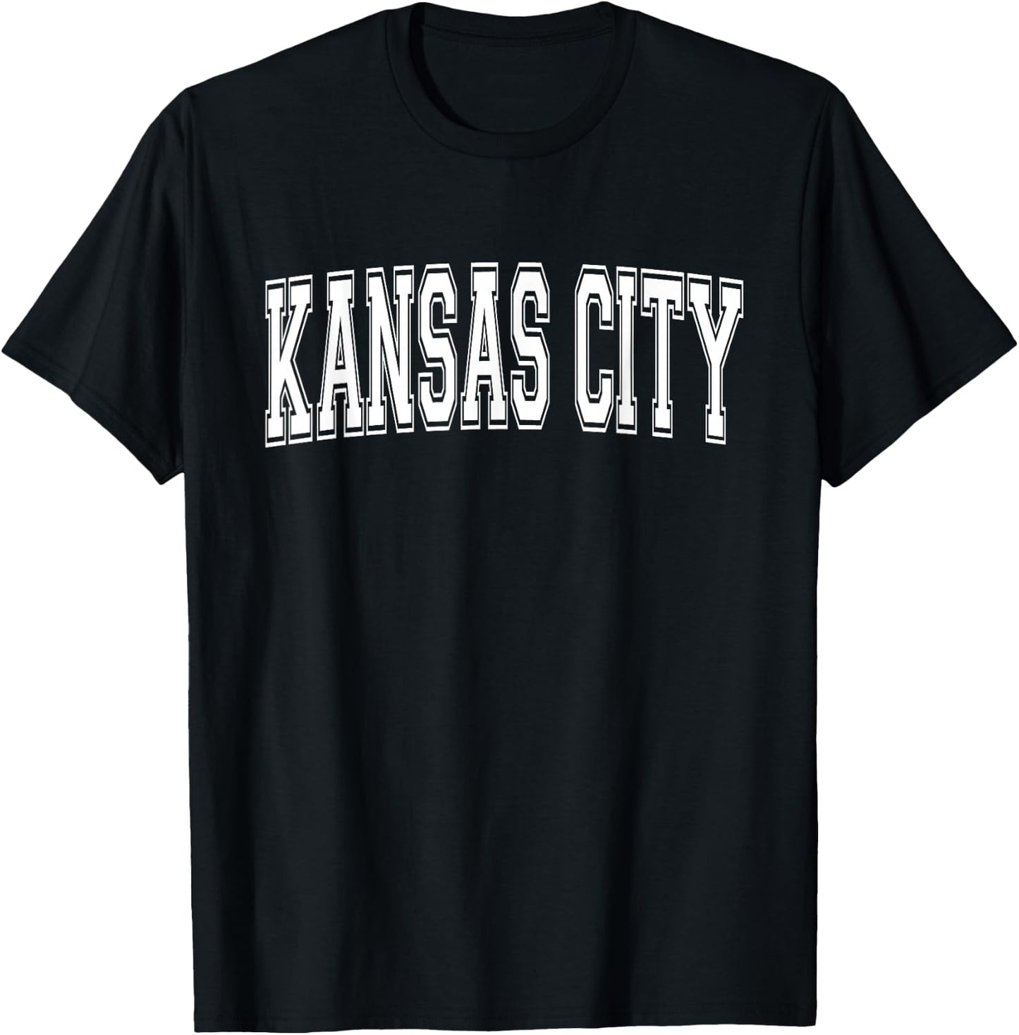 KANSAS CITY KS KANSAS USA Vintage Sports Varsity Style T-Shirt - T-Shirt | Black