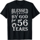 Vintage Blessed by God for 56 years Happy 56th Birthday T-Shirt - T-Shirt | Black