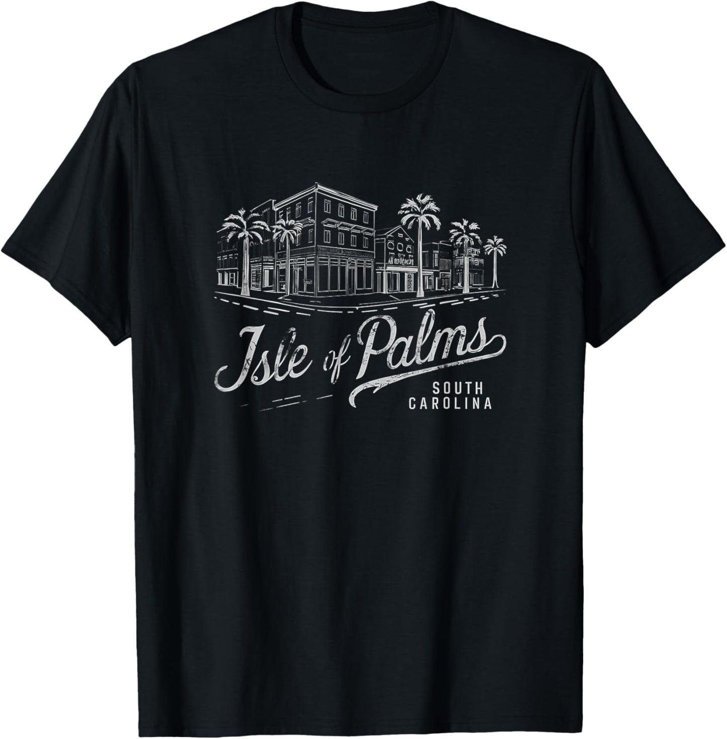 Isle of Palms South Carolina Beach Vintage Gift Men Women T-Shirt - T-Shirt | Black