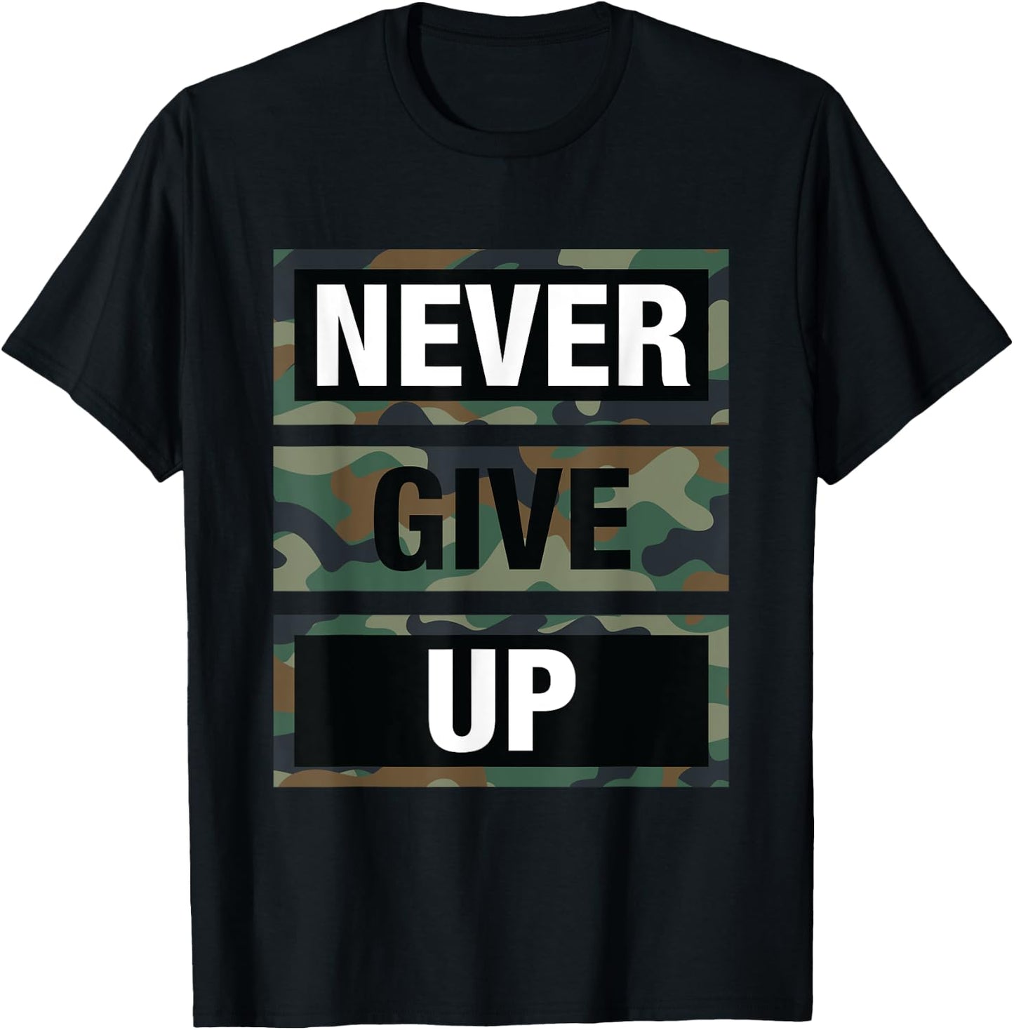Bahaa's Don't Give Up Illustration Quotes Novelty Graphic Designs T-Shirt - T-Shirt | Black