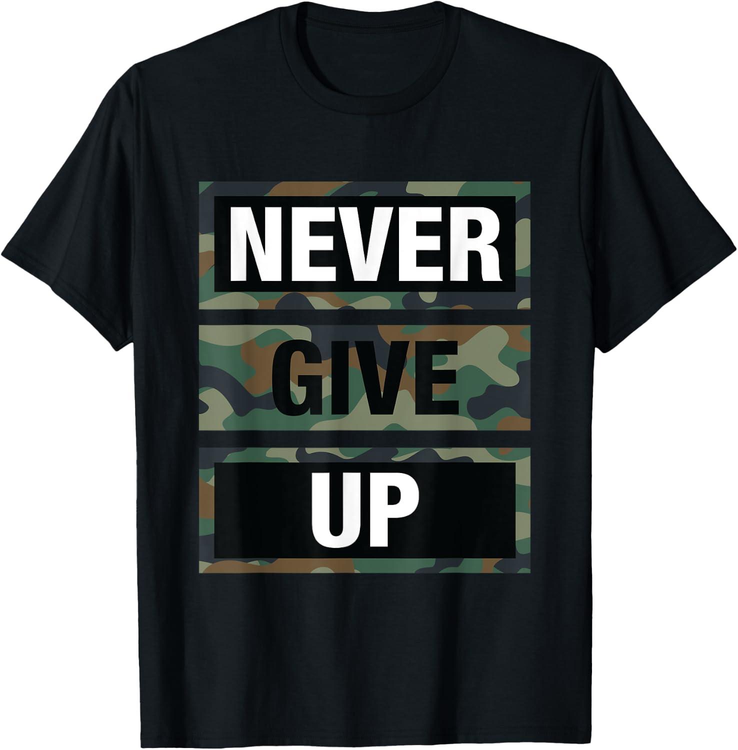 Bahaa's Don't Give Up Illustration Quotes Novelty Graphic Designs T-Shirt - T-Shirt | Black